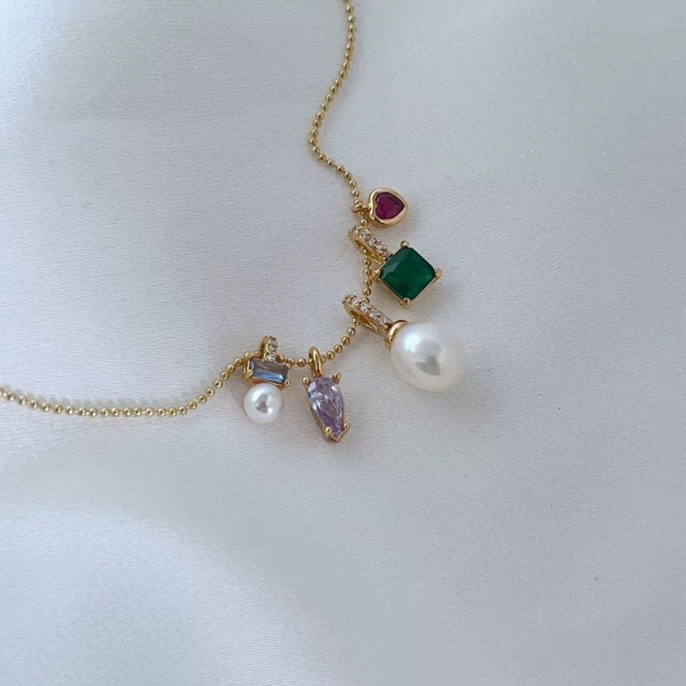 Kendra Scott Pearl Zircon Multi Pendant Necklace